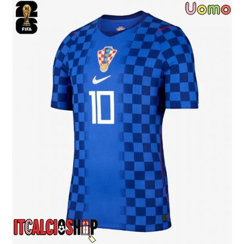 Croazia Luka Modric #10 Seconda Maglia Mondiali 2026 Manica Corta